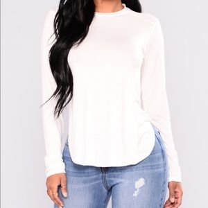 High Low Fashion Nova Long Sleeve White Shirt M